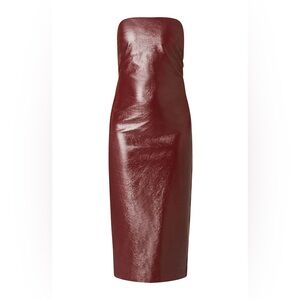 NIA Size Small Vinyl Pencil Skirt in Deep Bordeaux